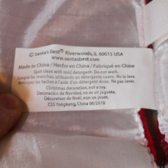 Santa's Best Mini Christmas Tree Skirt 18" Round/ 9" Radius Red & White - Picture 8 of 8